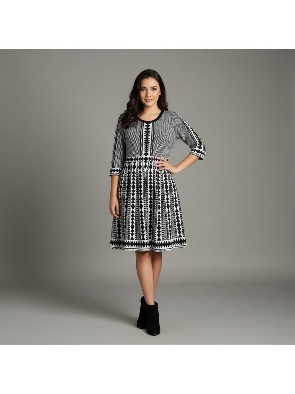 NINA Leonard black white dress size XL